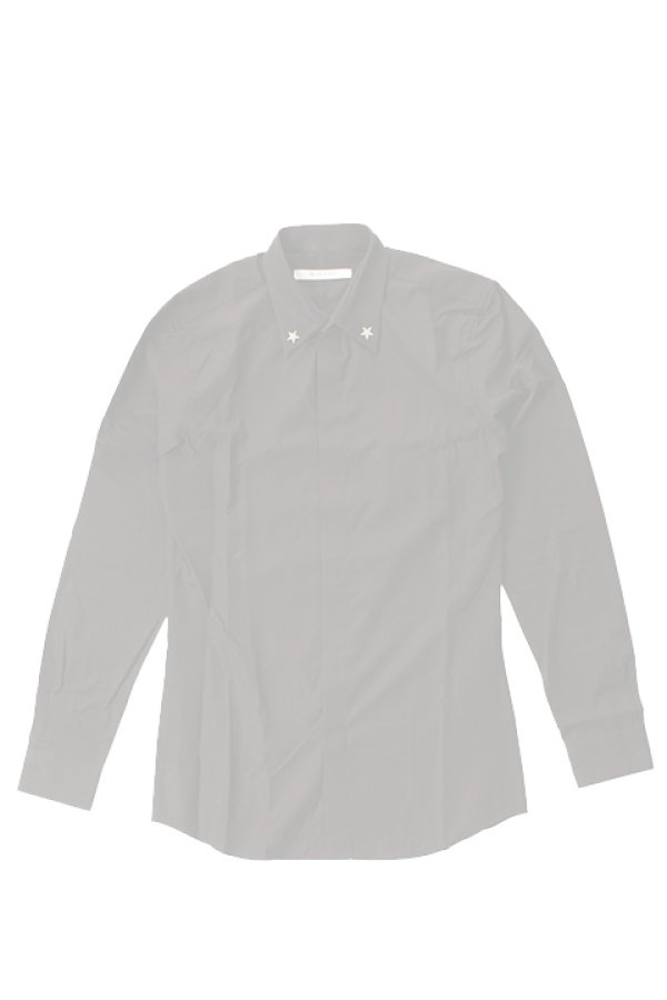 画像1:   GIVENCHY ジバンシィ SILVER STARS ON COLLAR SLIM FIT SHIRT {GV-201706-02-BLK-AGS}  :GV20170602-BLK-37  (1)