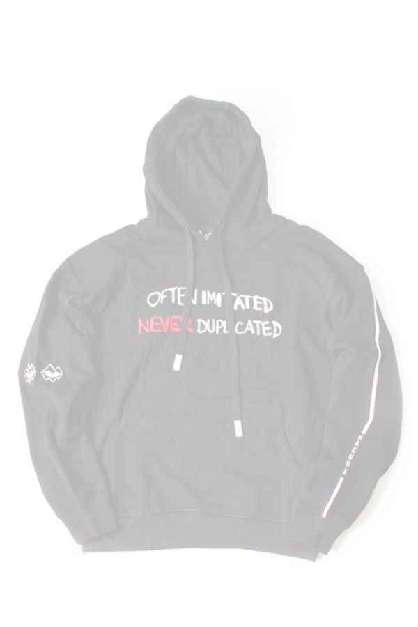 画像1:   Haculla ハキュラ OFTEN IMITATED DROP SHOULDER HOODIE{HA08AI-KH29-BLK-AIA} (1)