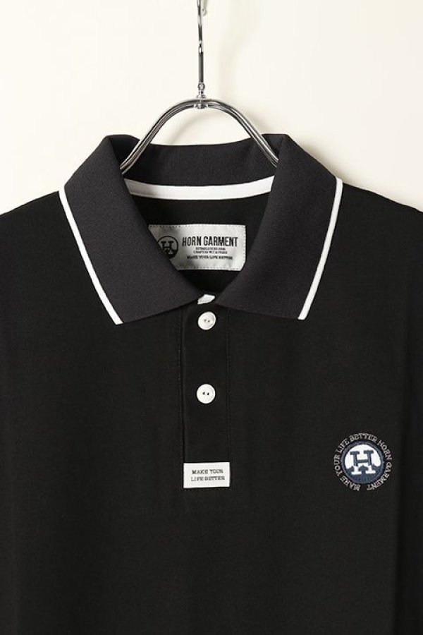 画像2: 【 40%OFF セール17,600円→10,560円】 HORN GARMENT ホーンガーメント Polo{HCM-1C-AP01-BLK-BAA} (2)