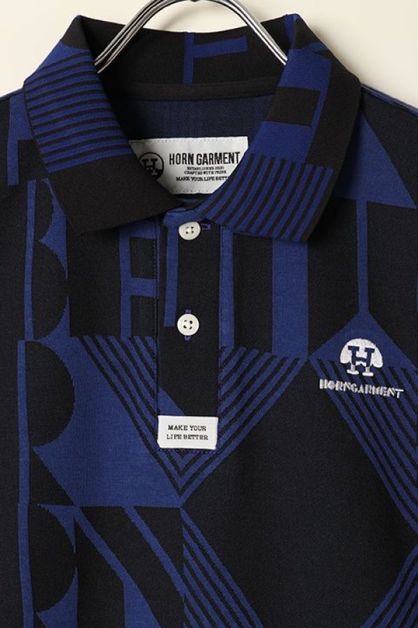 画像2: 【 40%OFF セール26,400円→15,840円】 HORN GARMENT ホーンガーメント Polo{HCM-2C-AP03-BLU-BBA} (2)