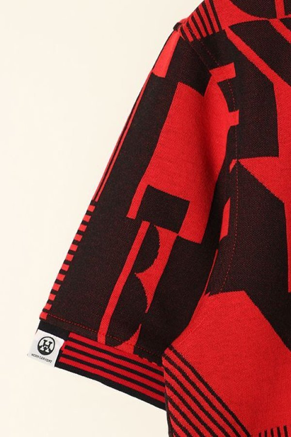 画像3: 【 40%OFF セール26,400円→15,840円】 HORN GARMENT ホーンガーメント Dialogue Jaquard Polo{HCM-2C-AP03-RED-BBA} (3)