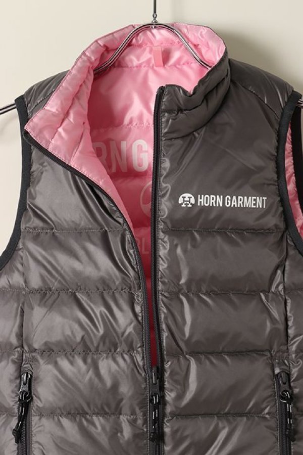 画像3: 【 40%OFF セール48,400円→29,040円】 HORN GARMENT ホーンガーメント DOWN VEST（リバーシブル）{HCW-1C-AD08-CCL/PNK-BAA} (3)