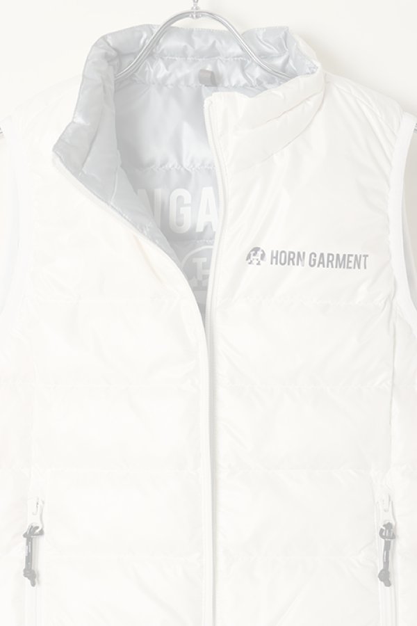 画像3:   HORN GARMENT ホーンガーメント DOWN VEST（リバーシブル）{HCW-1C-AD08-WHT/LGRY-BAA} (3)