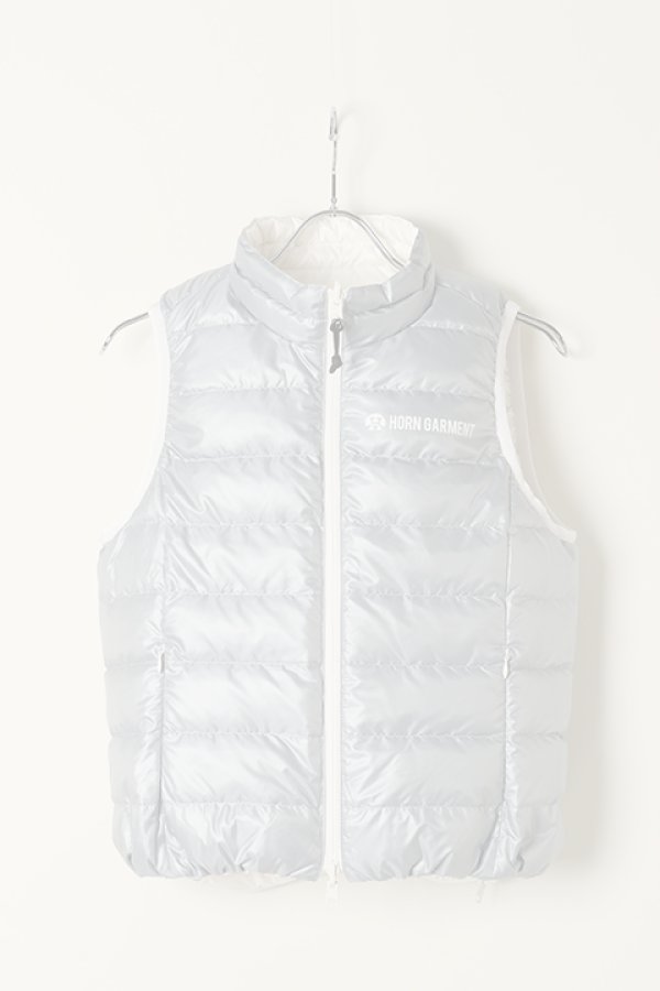 画像4:   HORN GARMENT ホーンガーメント DOWN VEST（リバーシブル）{HCW-1C-AD08-WHT/LGRY-BAA} (4)