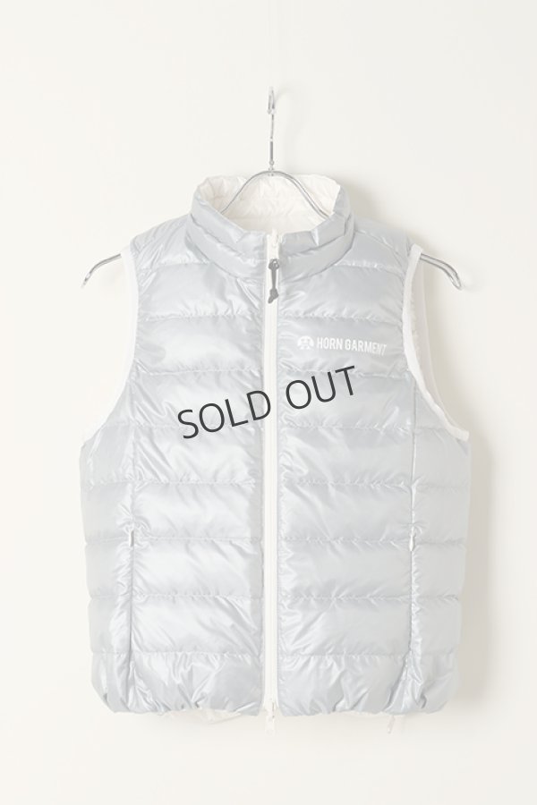 画像4: {SOLD}HORN GARMENT ホーンガーメント DOWN VEST（リバーシブル）{HCW-1C-AD08-WHT/LGRY-BAA} (4)