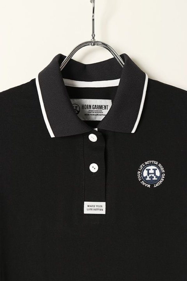 画像2: 【 40%OFF セール16,500円→9,900円】 HORN GARMENT ホーンガーメント Polo{HCW-1C-AP01-BLK-BAA} (2)