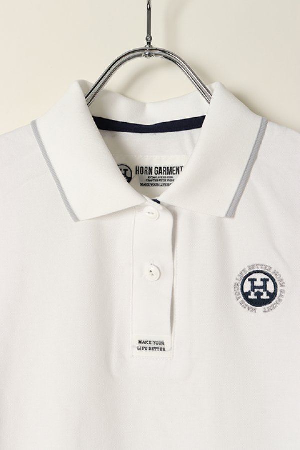 画像2: 【 40%OFF セール16,500円→9,900円】 HORN GARMENT ホーンガーメント Polo{HCW-1C-AP01-WHT-BAA} (2)