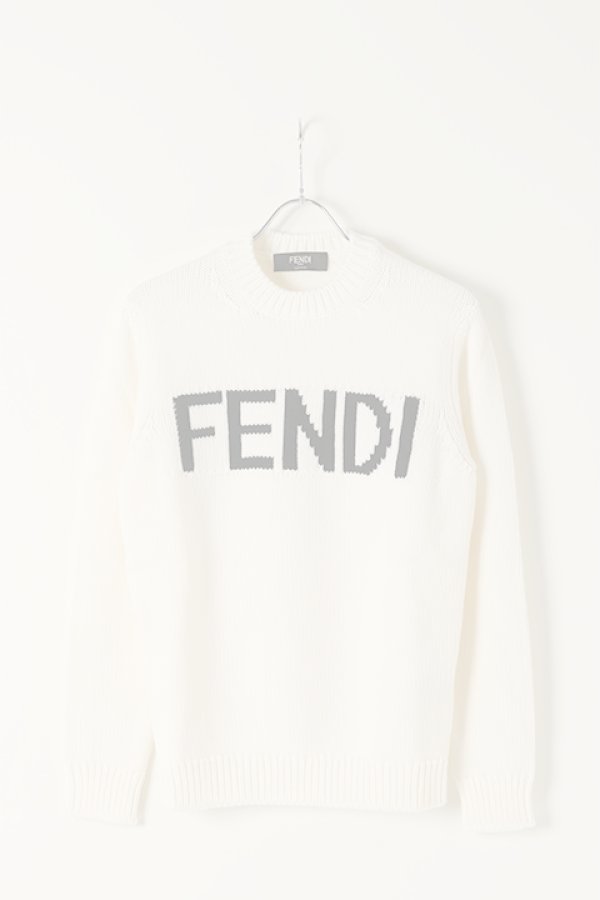画像1:   FENDI フェンディ FENDI MENS SWEATER {HFENFZZ387A3M3-WHT-BJA}  :HFENFZZ387-WHT  (1)