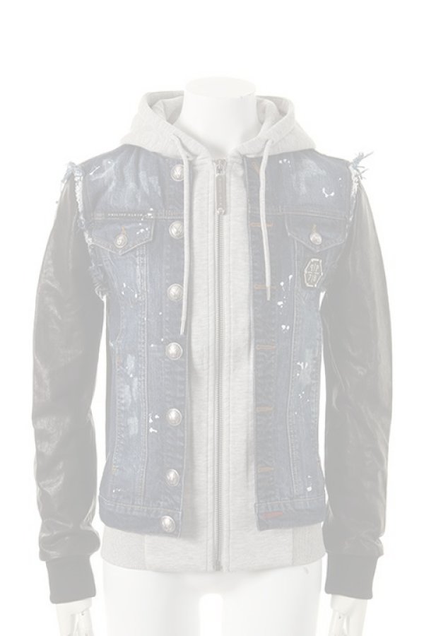 画像1:   PHILIPP PLEIN HOMME フィリッププレインオム denim jacket "how strong"{-AEA} (1)