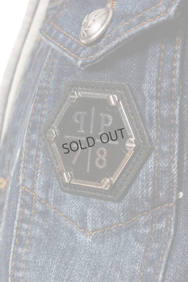 画像4: {SOLD}PHILIPP PLEIN HOMME フィリッププレインオム denim jacket "how strong"{-AEA} (4)