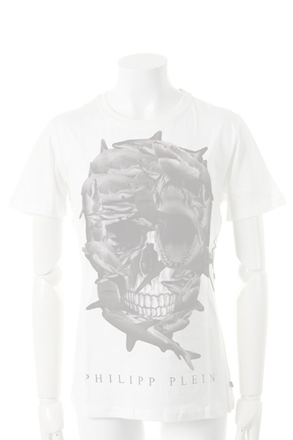 画像1:   PHILIPP PLEIN HOMME フィリッププレインオム t-shirt “black skull”{-AES} (1)