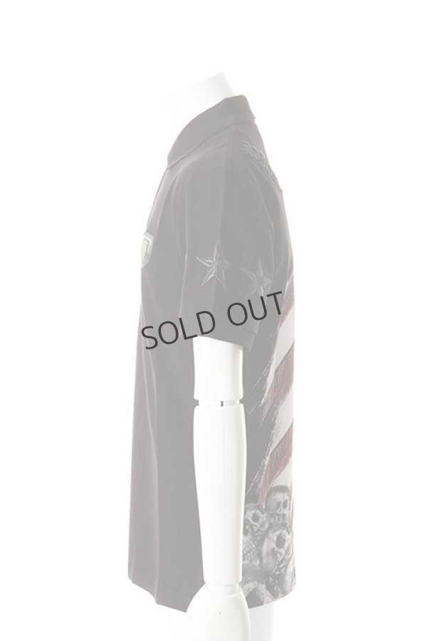 画像3: {SOLD}PHILIPP PLEIN HOMME フィリッププレインオム polo 「american flag」{-AES} (3)