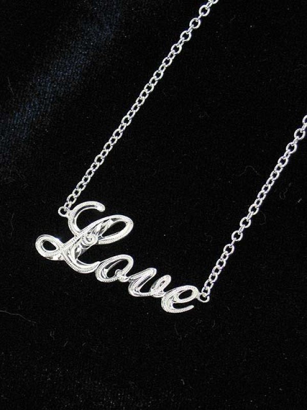 画像1: Maxi マキシ Silver Love Name Necklace{-} (1)