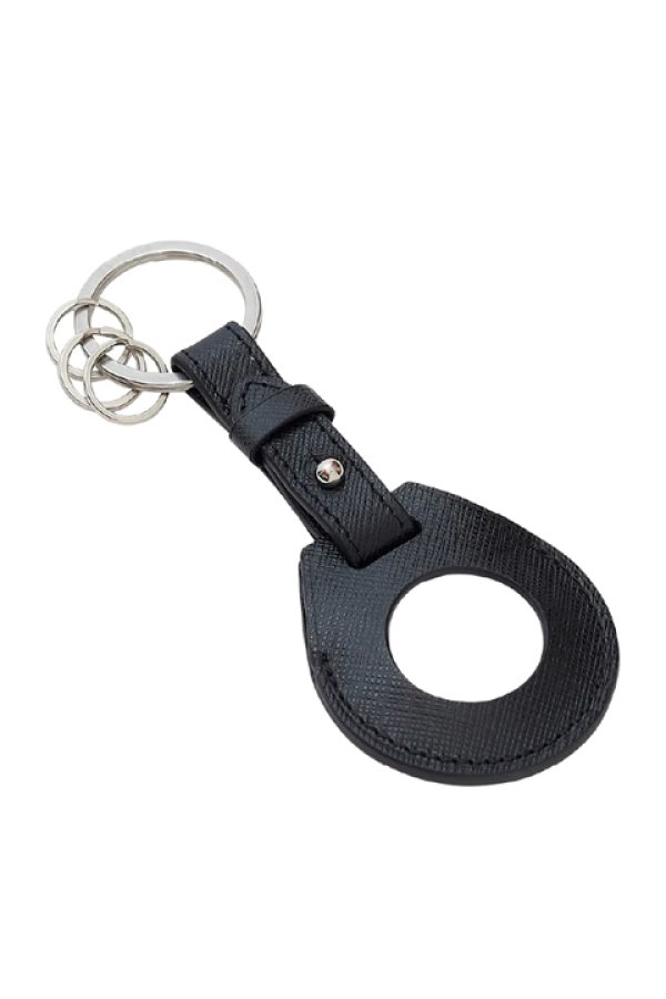 画像2: DEMIU デミュウ エアタグケース/Saffianoブラック{} (2)