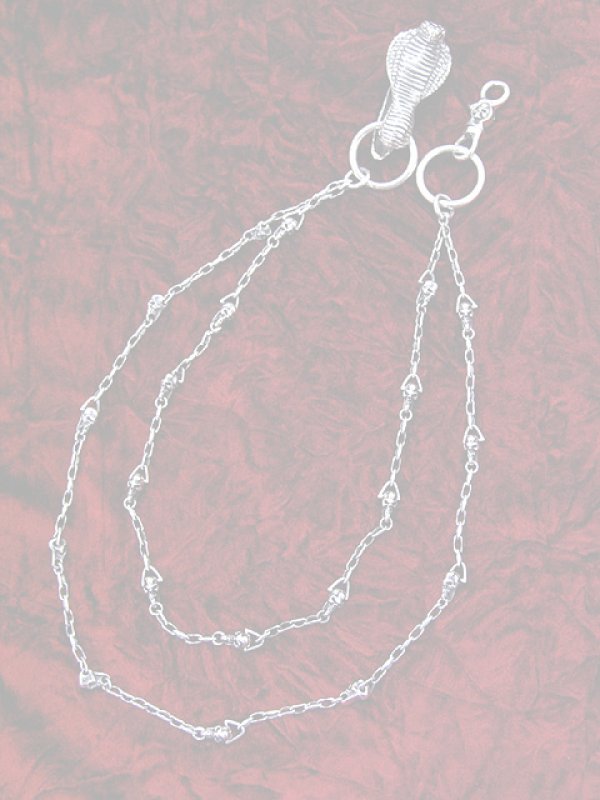 画像1:  {SOLD} ★別注限定商品★ haraKIRI×underbar ハラキリ×アンダーバー 限定髑髏ウォレットチェーン スモール髑髏{-} (1)