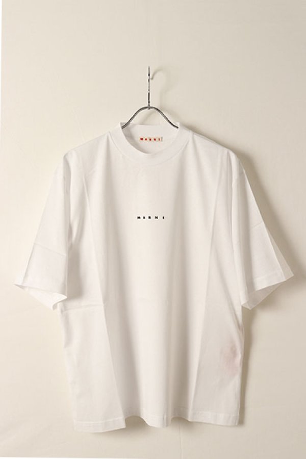 画像5: 【 30%OFF セール49,500円→34,650円】 MARNI マルニ ロゴ入りオーガニックコットン Tシャツ(ボクシーフィット){HUMU0223P1USCS87LOW01-BDS} (5)