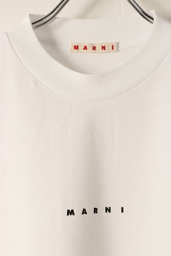 画像7: 【 30%OFF セール49,500円→34,650円】 MARNI マルニ ロゴ入りオーガニックコットン Tシャツ(ボクシーフィット){HUMU0223P1USCS87LOW01-BDS} (7)