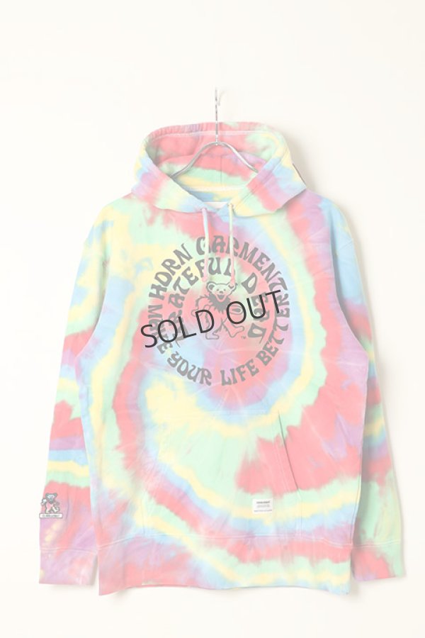 画像1: {SOLD}HORN GARMENT ホーンガーメント Dead Bear "Tie Die" Hoodie{-BBA} (1)