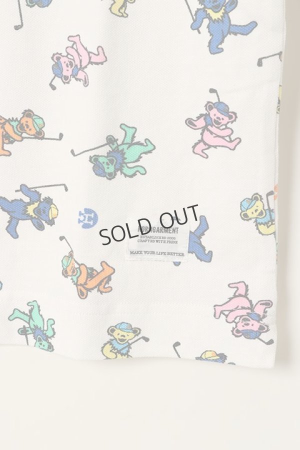 画像4: {SOLD}HORN GARMENT ホーンガーメント Swing Bears Patterned Polo | MEN{HVM-2C-AP35-WHT-BBA} (4)