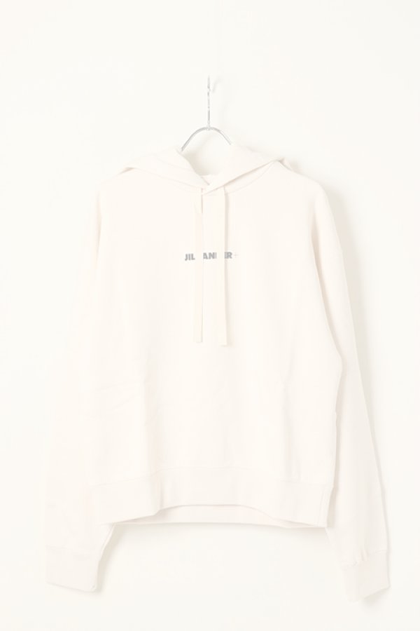 画像1:   JIL SANDER ジルサンダー フード付きロゴスウェットシャツ（レディース） {J40GU0002-J20010-279DUNE-BCS}  :J40GU0002-DUNE-M  (1)