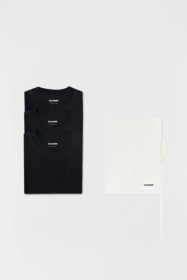 画像4: 【 10%OFF セール66,000円→59,400円】 JIL SANDER ジルサンダー 3枚パック S/S Tシャツ{J47GC0001-J45048-001BLK-BCS} (4)