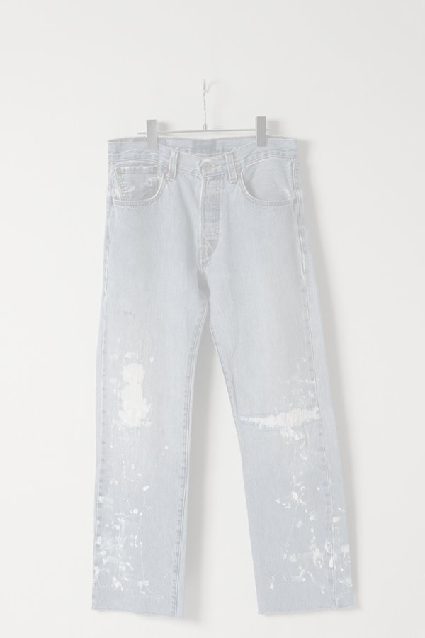画像1:  {SOLD} Jeanie Blue ジーニーブルー Cut-off Denim White Paint & Repair {-BES}  :JB006-31  (1)