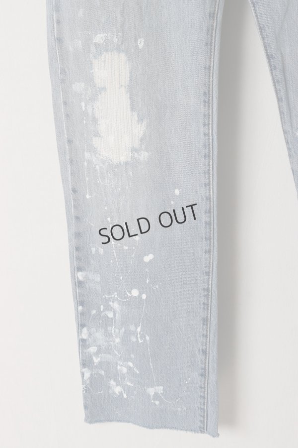 画像4: {SOLD}Jeanie Blue ジーニーブルー Cut-off Denim White Paint & Repair{-BES} (4)