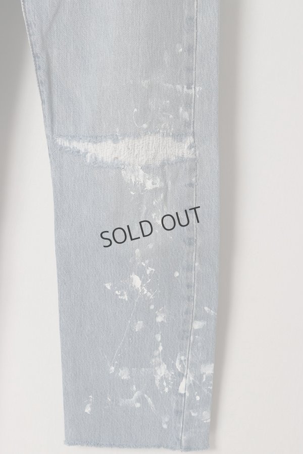 画像5: {SOLD}Jeanie Blue ジーニーブルー Cut-off Denim White Paint & Repair{-BES} (5)
