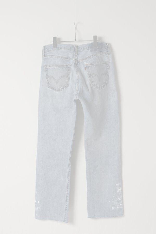 画像8:  {SOLD} Jeanie Blue ジーニーブルー Cut-off Denim White Paint & Repair {-BES}  :JB006-31  (8)