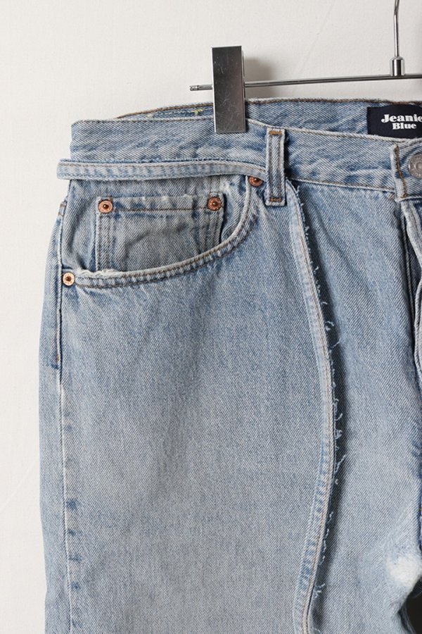 画像3: Jeanie Blue ジーニーブルー Over Size Repair Denim（W/Inseam Code)/Lサイズ-A{-BEA} (3)