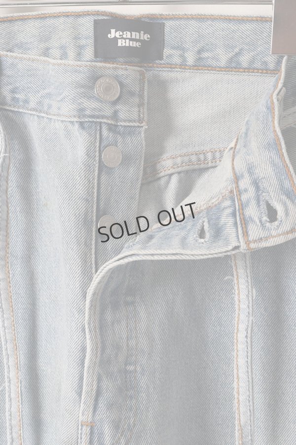 画像2: {SOLD}Jeanie Blue ジーニーブルー Over Size Repair Denim（W/Inseam Code)/Lサイズ-B{-BEA} (2)