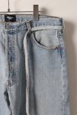 画像4: {SOLD}Jeanie Blue ジーニーブルー Over Size Repair Denim（W/Inseam Code)/Lサイズ-B{-BEA} (4)