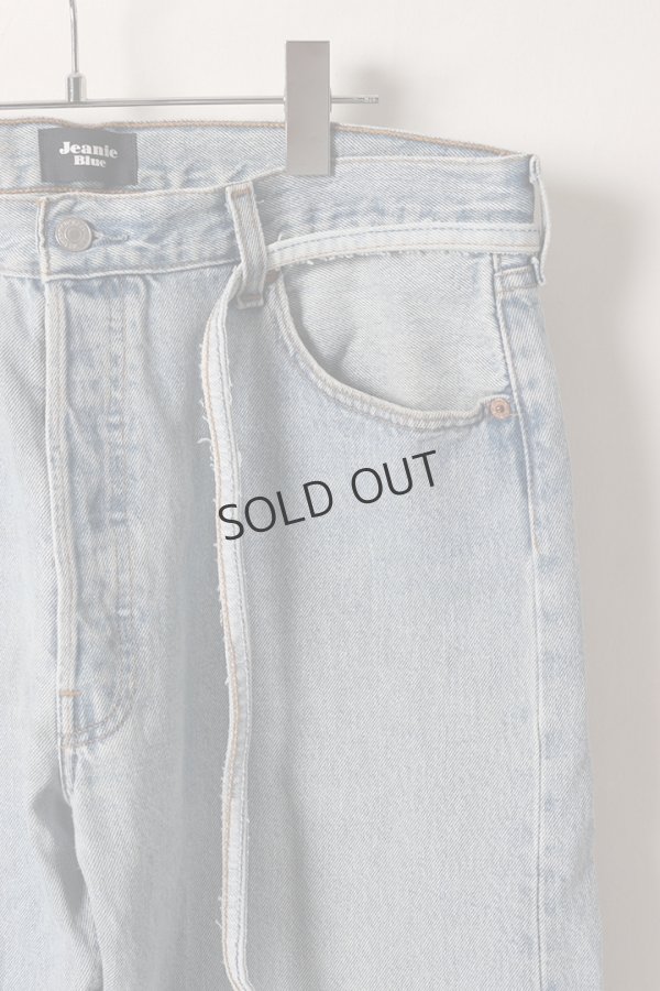 画像4: {SOLD}Jeanie Blue ジーニーブルー Over Size Repair Denim（W/Inseam Code)/Lサイズ-B{-BEA} (4)