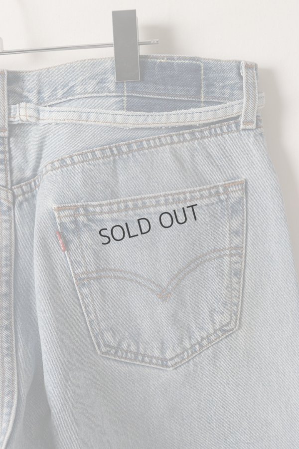 画像5: {SOLD}Jeanie Blue ジーニーブルー Over Size Repair Denim（W/Inseam Code)/Lサイズ-B{-BEA} (5)