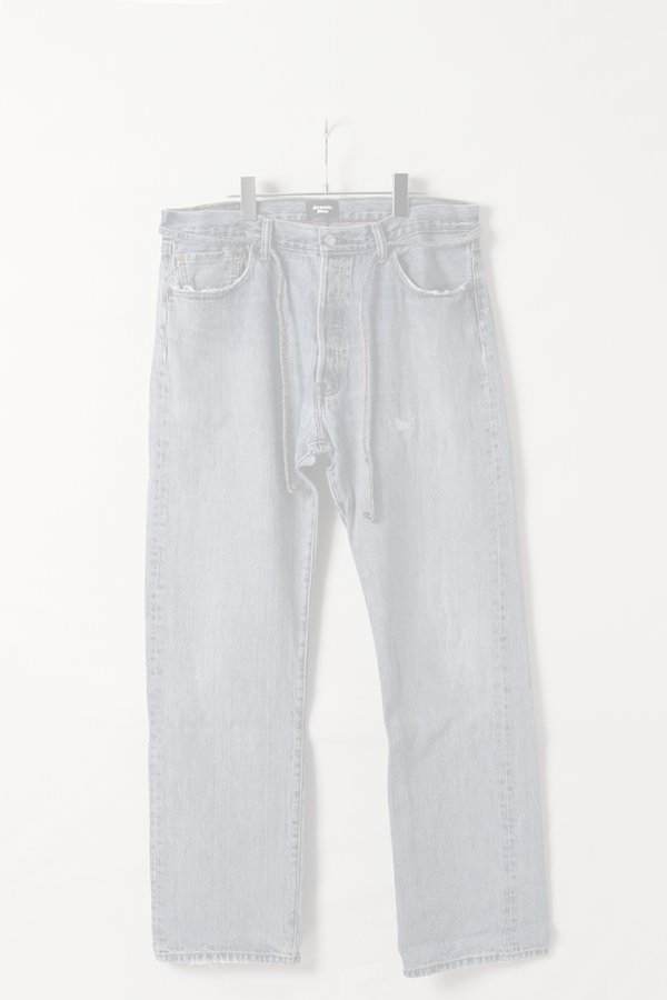 画像1:  {SOLD} Jeanie Blue ジーニーブルー Over Size Repair Denim（W/Inseam Code)/Lサイズ-C {-BEA}  :JB008-L-C  (1)