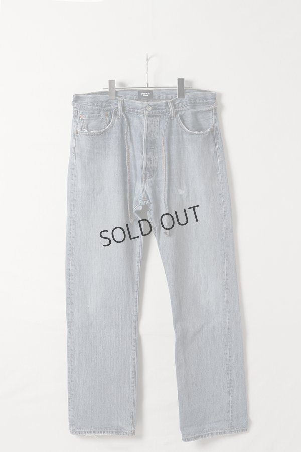 画像1: {SOLD}Jeanie Blue ジーニーブルー Over Size Repair Denim（W/Inseam Code)/Lサイズ-C{-BEA} (1)