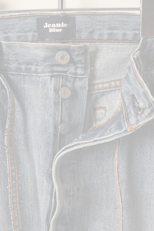 画像2:  {SOLD} Jeanie Blue ジーニーブルー Over Size Repair Denim（W/Inseam Code)/Lサイズ-C {-BEA}  :JB008-L-C  (2)