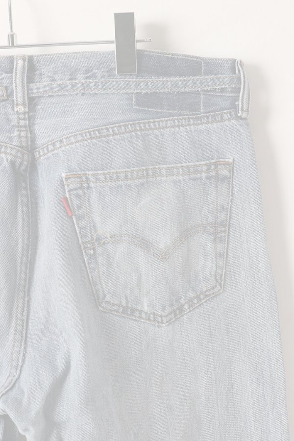 画像5:  {SOLD} Jeanie Blue ジーニーブルー Over Size Repair Denim（W/Inseam Code)/Lサイズ-C {-BEA}  :JB008-L-C  (5)