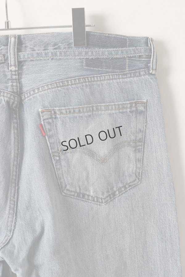 画像5: {SOLD}Jeanie Blue ジーニーブルー Over Size Repair Denim（W/Inseam Code)/Lサイズ-C{-BEA} (5)