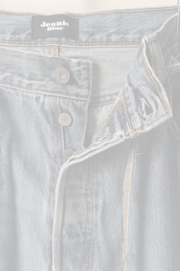 画像2:  {SOLD} Jeanie Blue ジーニーブルー Over Size Repair Denim（W/Inseam Code)/Lサイズ-D {-BEA}  :JB008-L-D  (2)