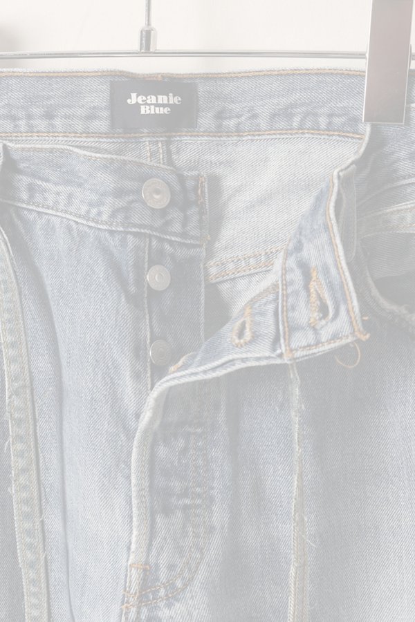 画像2:   Jeanie Blue ジーニーブルー Over Size Repair Denim（W/Inseam Code)/Lサイズ-E {-BEA}  :JB008-L-E  (2)