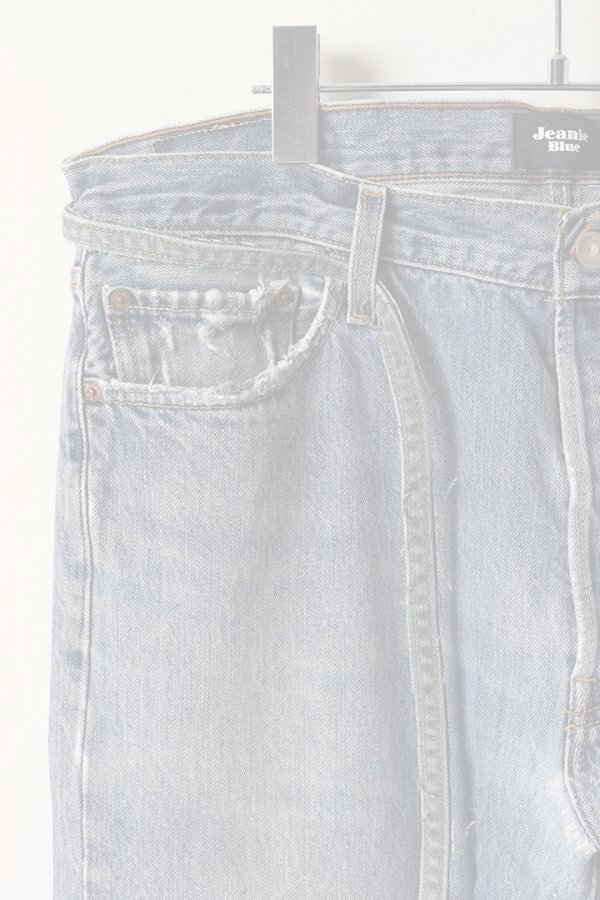 画像3:   Jeanie Blue ジーニーブルー Over Size Repair Denim（W/Inseam Code)/Lサイズ-E {-BEA}  :JB008-L-E  (3)