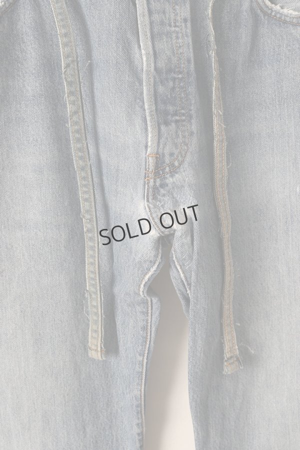 画像5: {SOLD}Jeanie Blue ジーニーブルー Over Size Repair Denim（W/Inseam Code)/Lサイズ-E{-BEA} (5)