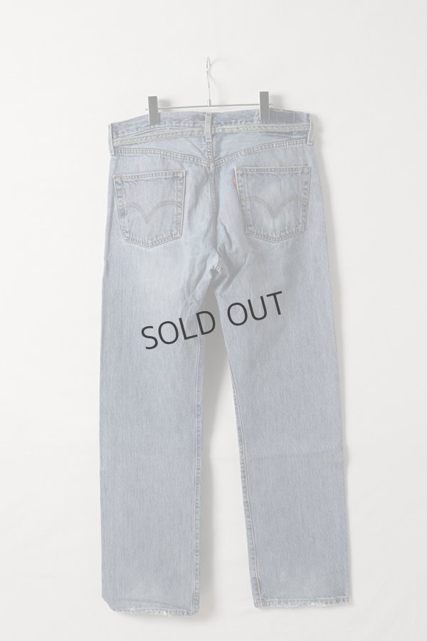 画像7: {SOLD}Jeanie Blue ジーニーブルー Over Size Repair Denim（W/Inseam Code)/Lサイズ-E{-BEA} (7)