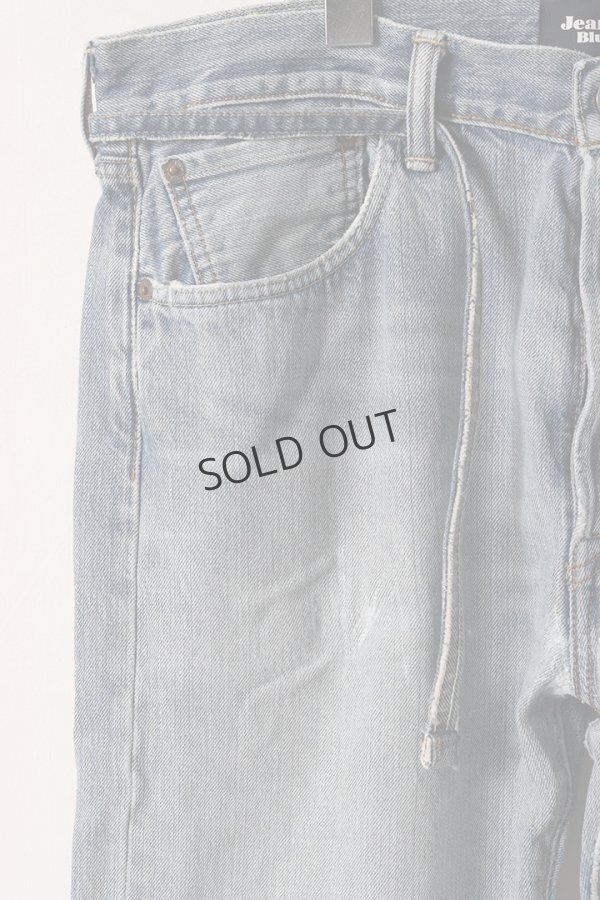 画像5: {SOLD}Jeanie Blue ジーニーブルー Over Size Repair Denim（W/Inseam Code)/Mサイズ-A{-BEA} (5)
