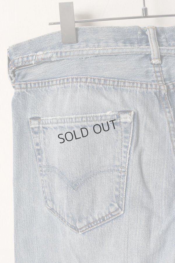 画像6: {SOLD}Jeanie Blue ジーニーブルー Over Size Repair Denim（W/Inseam Code)/Mサイズ-A{-BEA} (6)