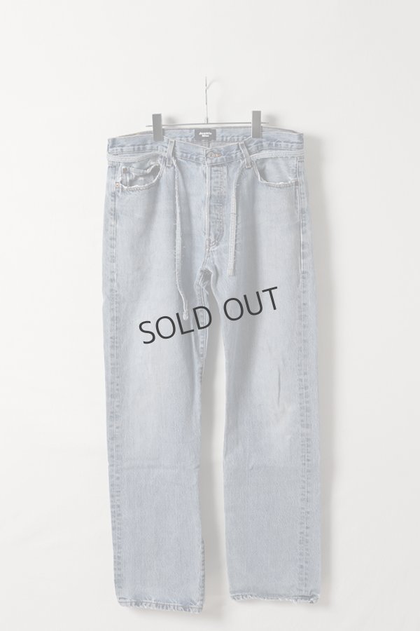 画像1: {SOLD}Jeanie Blue ジーニーブルー Over Size Repair Denim（W/Inseam Code)/Mサイズ-B{-BEA} (1)