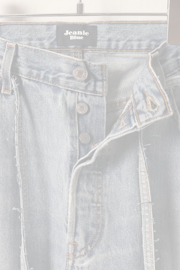 画像2:   Jeanie Blue ジーニーブルー Over Size Repair Denim（W/Inseam Code)/Mサイズ-B {-BEA}  :JB008-M-B  (2)
