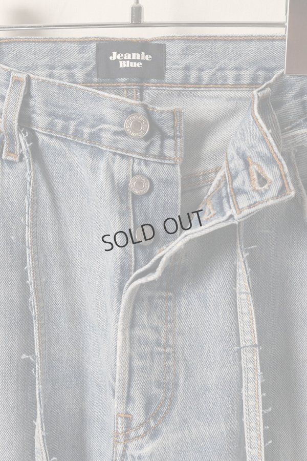 画像2: {SOLD}Jeanie Blue ジーニーブルー Over Size Repair Denim（W/Inseam Code)/Mサイズ-B{-BEA} (2)