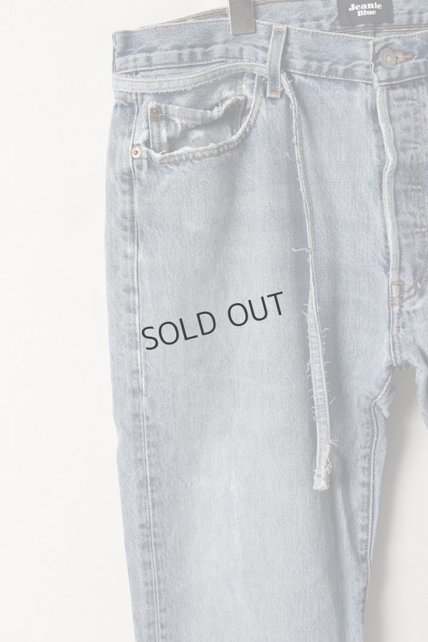 画像4: {SOLD}Jeanie Blue ジーニーブルー Over Size Repair Denim（W/Inseam Code)/Mサイズ-B{-BEA} (4)